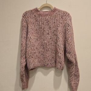 Chic Pink Speckled Knit Sweater